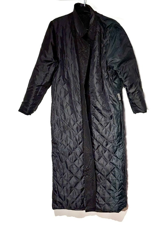 Vintage 1980s Winlet black leather trench coat, 1… - image 8