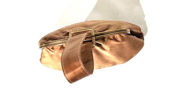 1970s satin evening purse clutch with coin pouch. - image 2