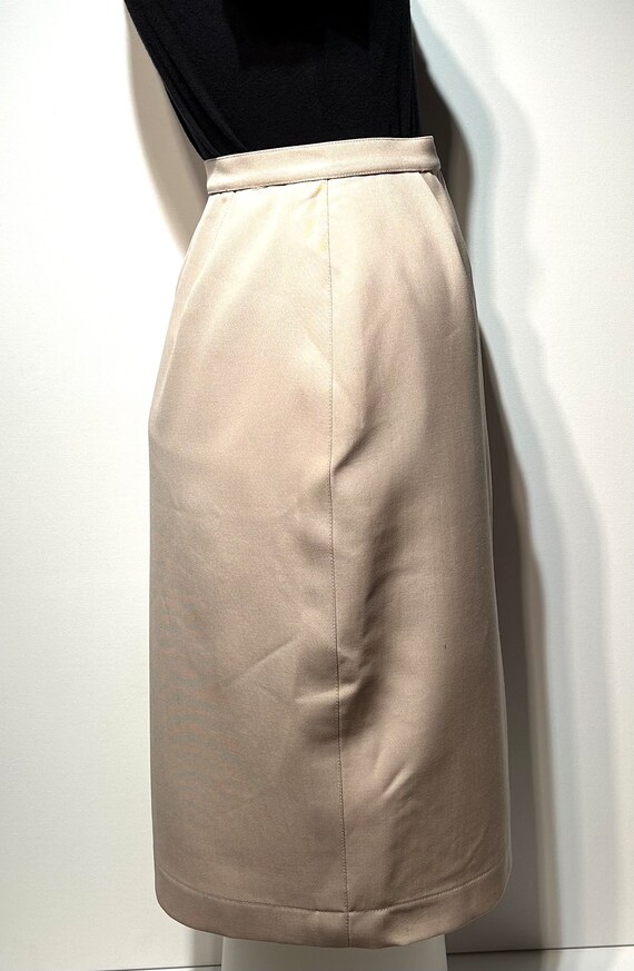 1980s Thierry Muglar beige pencil skirt. - image 2