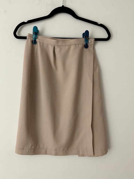 1980s Thierry Muglar beige pencil skirt. - image 6