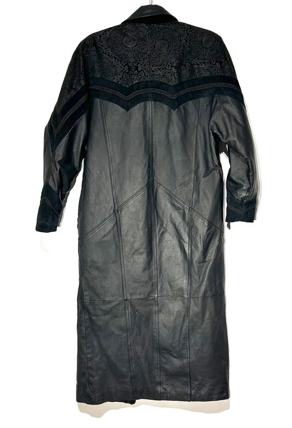 Vintage 1980s Winlet black leather trench coat, 1… - image 7