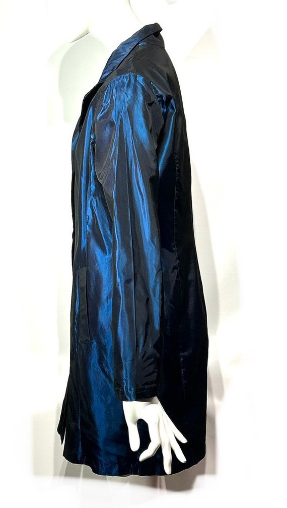 Pola vintage 1990s royal blue metallic dress coat… - image 2