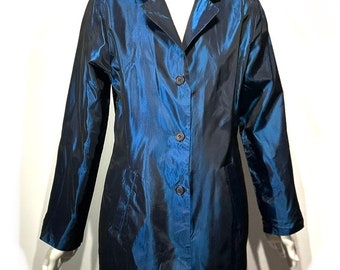 Pola vintage 1990s royal blue metallic dress coat.  Vibrant color   M