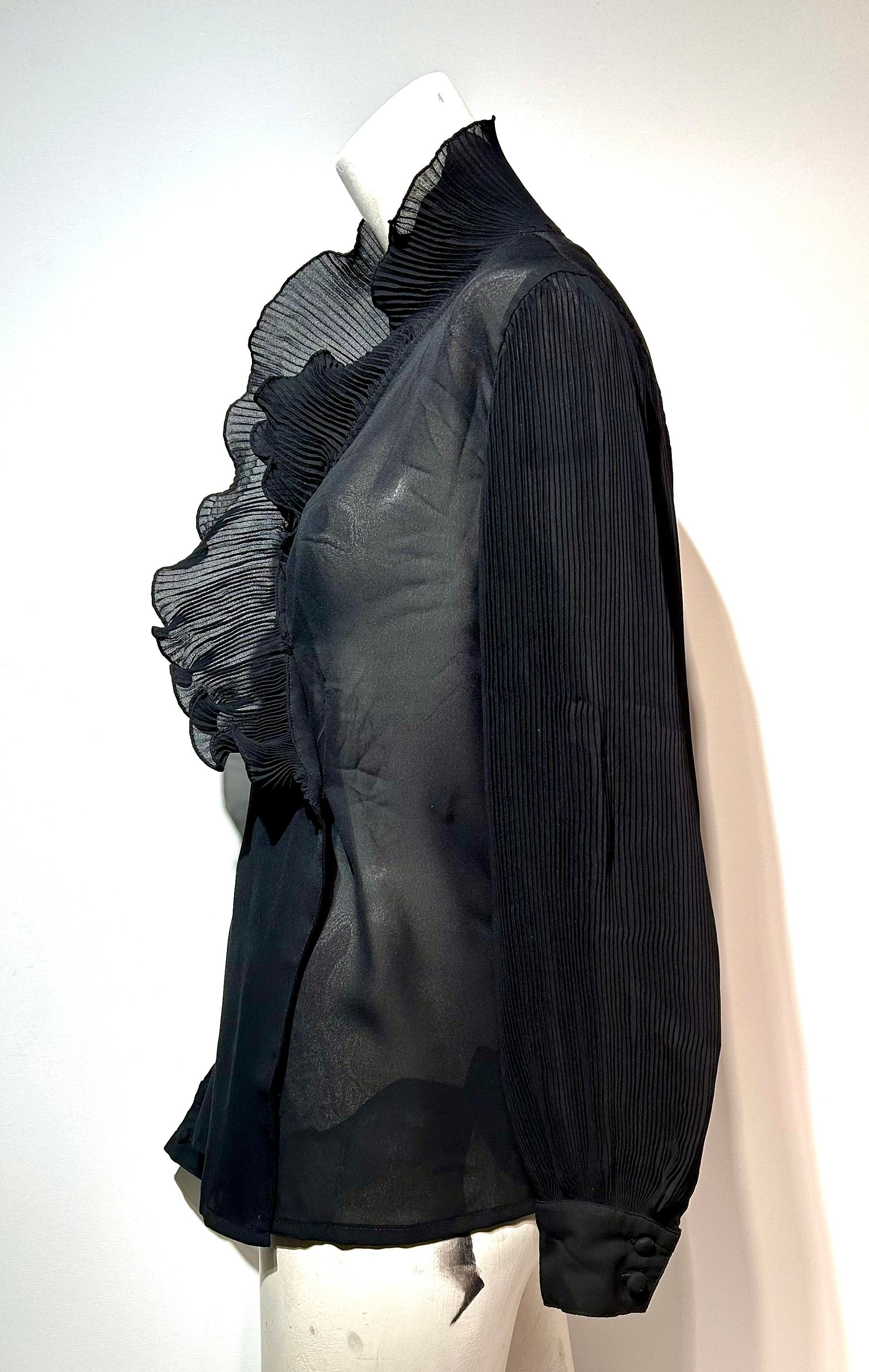 Ruffle Detail Sheer Blouse