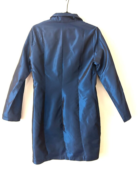 Pola vintage 1990s royal blue metallic dress coat… - image 6