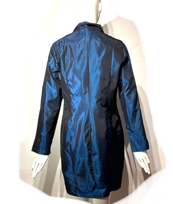 Pola vintage 1990s royal blue metallic dress coat… - image 3