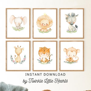 Nursery Wall Art Decor,Safari Animals,Nursery Animal Prints,Printable,DigitalDownload,Instant download,Safari Poster Art,Wall Art Child Room