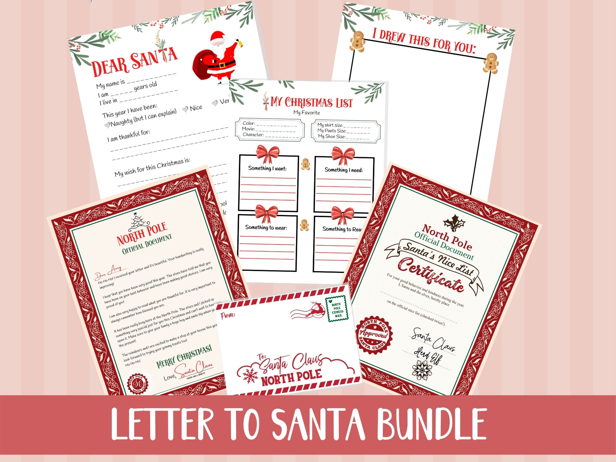 LETTER TO SANTA Bundle Printable Letter From Santa Christmas - Etsy UK
