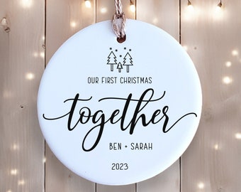 First Christmas Together Ornament - Personalized with Names - Ceramic  - Custom Ornament - Christmas Keepsake - Couple Ornament