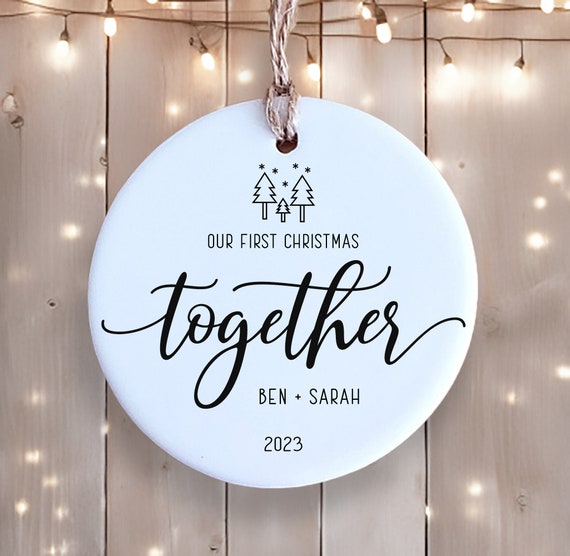 First Christmas Together Ornament - Personalized with Names - Ceramic  - Custom Ornament - Christmas Keepsake - Couple Ornament