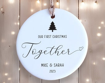 Our First Christmas Together Ornament - Personalized with Names - Ceramic Ornament - Custom Ornament - Christmas Keepsake - Couple Ornament