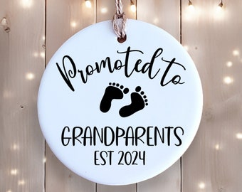 Ceramic  - Promoted to Grandparents - Gift for New Grandparents - Pregnancy Announcement - Holiday Gift Idea