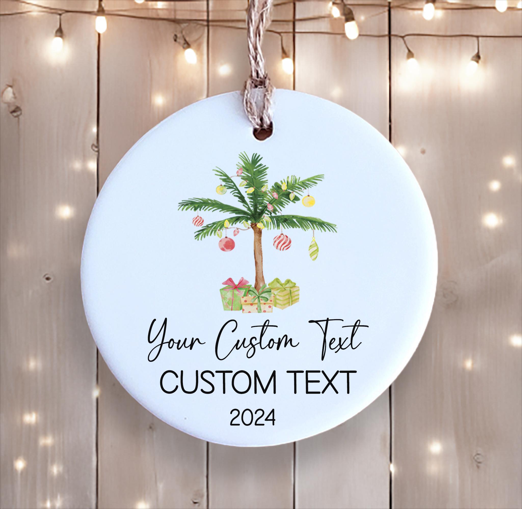 Personalized Ceramic  - Palm Tree  - Christmas Keepsake - Names or Custom Text -Couple - Family Trip - Personalized Gift Idea