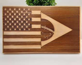 Wooden USA Brazilian Flag | American Brazil Flag Wall Art | Rustic Dual Nation Wood Sign | Friendship Gift | Expat Home Decor | Citizenship