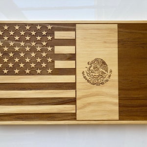 Mexican American Flag, Dual Nationality Gift, Mexico Gift, Gift for housewarming, Wall Deco, Mexican Flag Decor, Rustic Flag, Rustic Decor