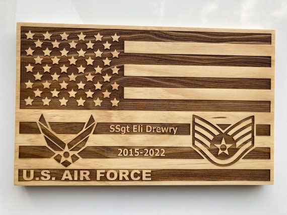 Air Force American Flag Laser Engraved Graduation Gift - Etsy