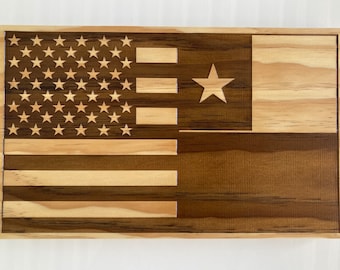 Wooden USA Chile Flag | American Chilean Flag Wall Art | Rustic Dual Nation Wood Sign | Friendship Gift | Expat Home Decor | Citizenship