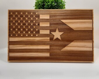 Puerto Rico Flag | American Pureto Rican Flag Wall Art | Rustic Dual Nation Wood Sign | Friendship Gift | Expat Home Decor | Citizenship