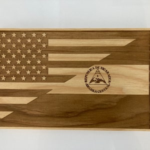 American and Nicaragua flag, Laser Engraved Gift,  citizenship gift, American Nicaragua gift, dual citizen gift, Nicaragua Nicaraguan