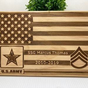 Army American Flag, Laser Engraved, Graduation Gift, Army, Duty Station Change, Military Pride, Military Gift, Army Gift, U.S. Army