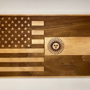 American and Argentina Flag, Laser Engraved Gift, Argentina citizenship gift, American Argentine gift, dual citizen, Argentine Argentina
