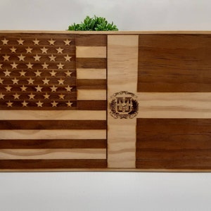 American and Dominican flag, Laser Engraved Gift, Dominican citizenship gift, American Dominican, dual citizen gift