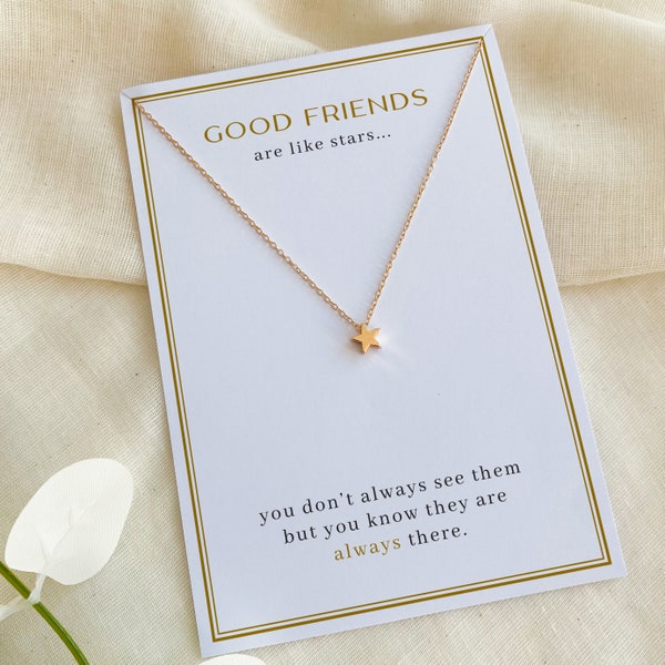 Star Dainty Necklace / Good Friends Like Stars / Friendship gift / Birthday Far Away Christmas Gift for Best Friends / Minimal Jewellery