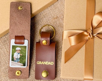 Llavero con foto y CAJA DE REGALO Regalo para el abuelo, abuelo, papá, papá, regalo del Día del Padre para él Llavero Regalo de cumpleaños del abuelo Regalo de Navidad Primero