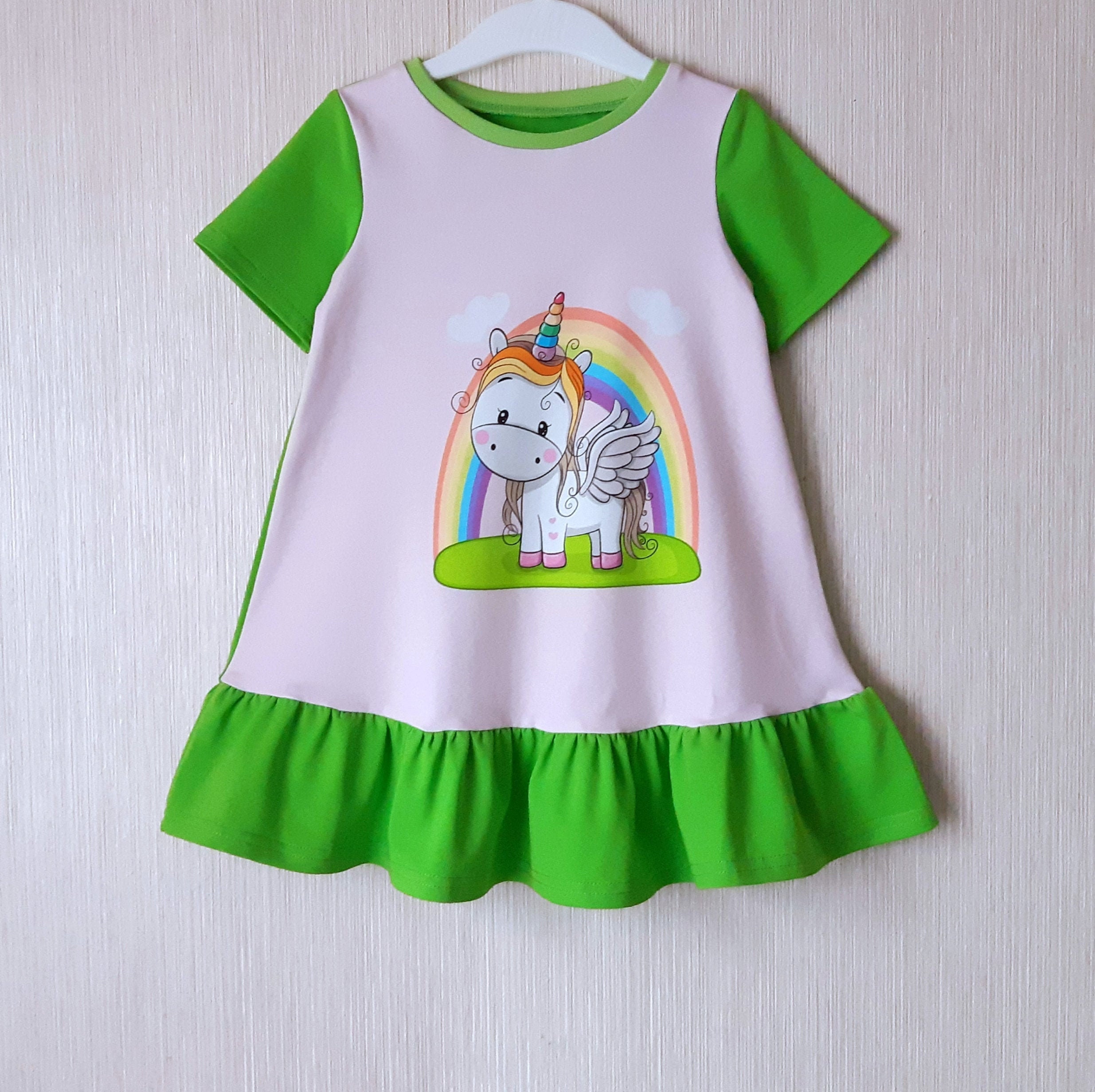 Baby Girl Unicorn Dress, Toddler Dress, 3T, 4T, 5T, 6T, 7T, 8T