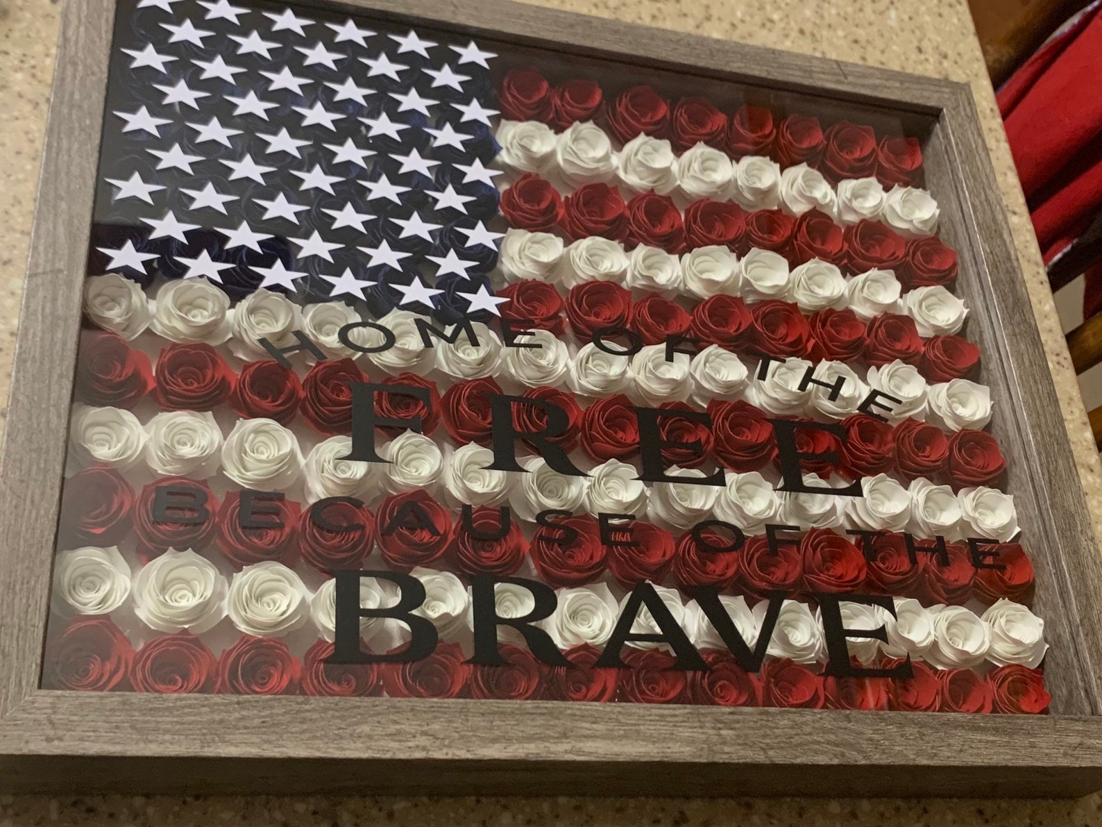 American Flag Shadow Box Etsy