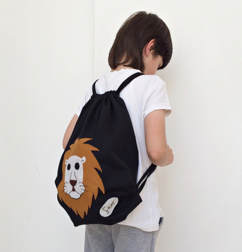 Drawstring Backpack Lion Rucksack 