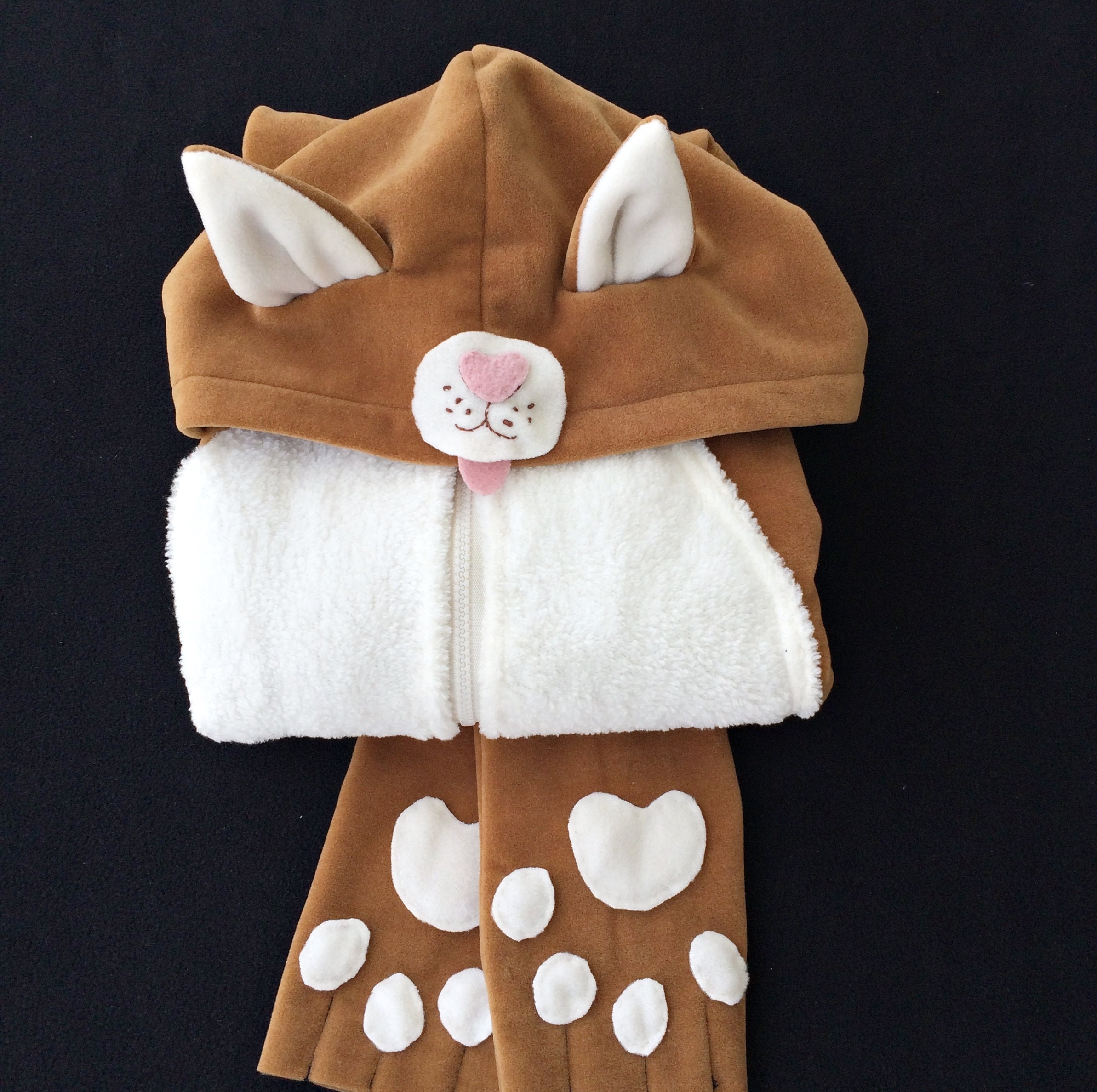 Cat Ears Hoodie For Kids Cat Tail Hooded Jacket Orange Etsy