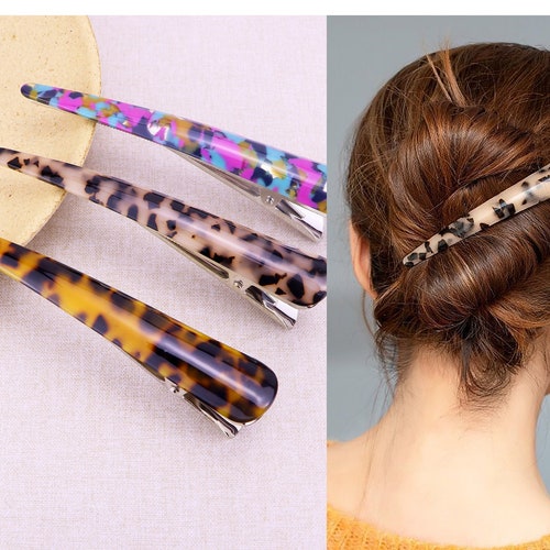 Alligator Hair Clips Tortoise Shell Hair Barrette Clip Etsy