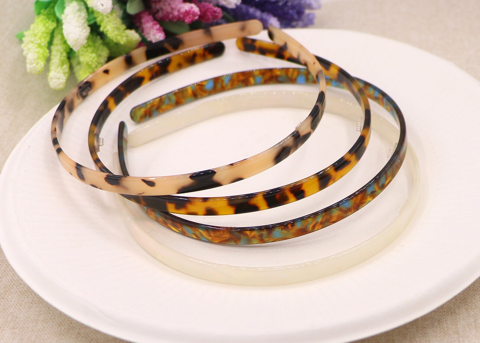 Tortoise Shell Acetate Adjustable Headband Leopard headbands Etsy