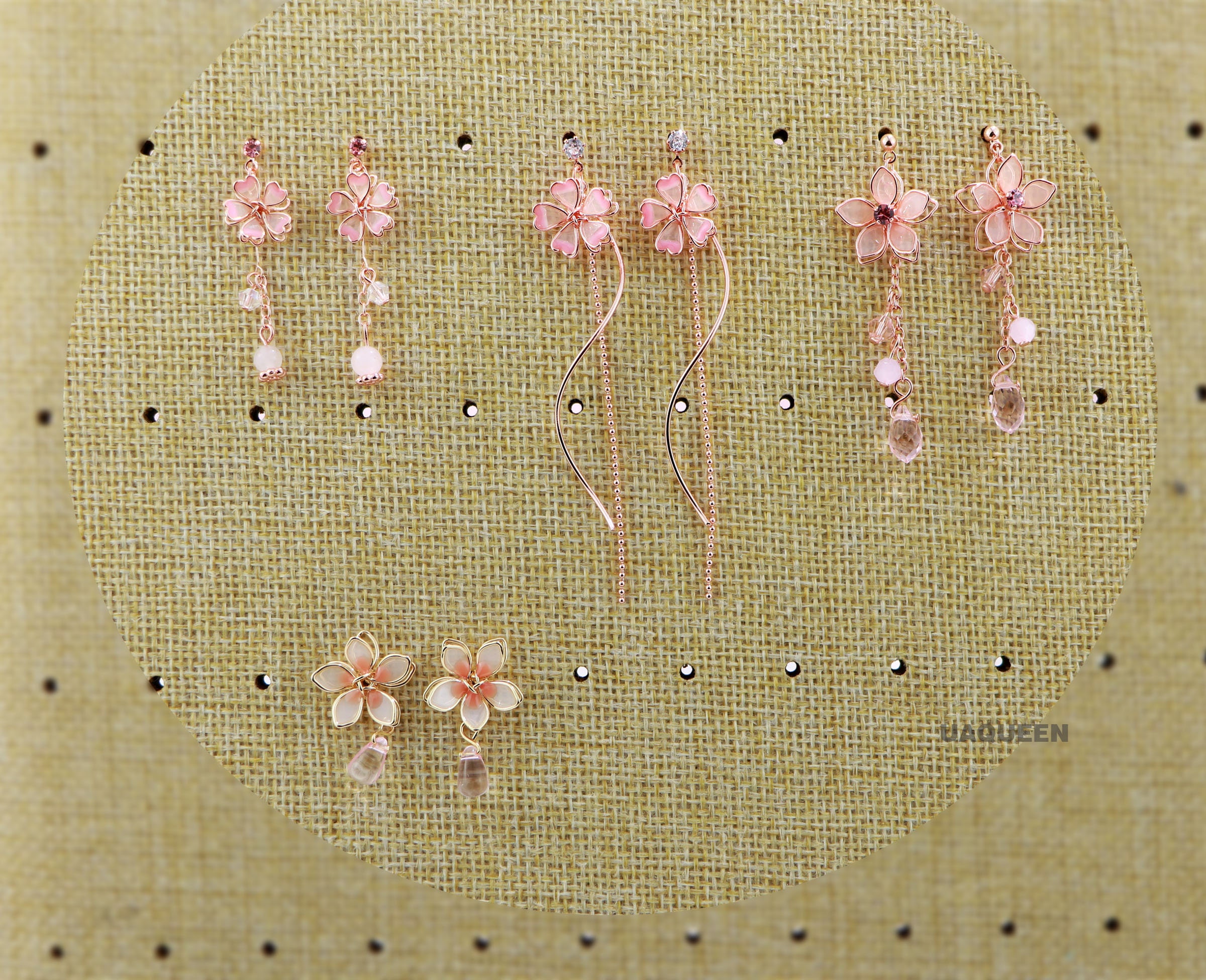 Pastel Cherry Blossom Acrylic Earrings – Momenti di Vita