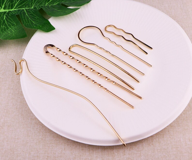 Brass Hair Pin Collection French Hair Pin Brass Hair Fork Etsy