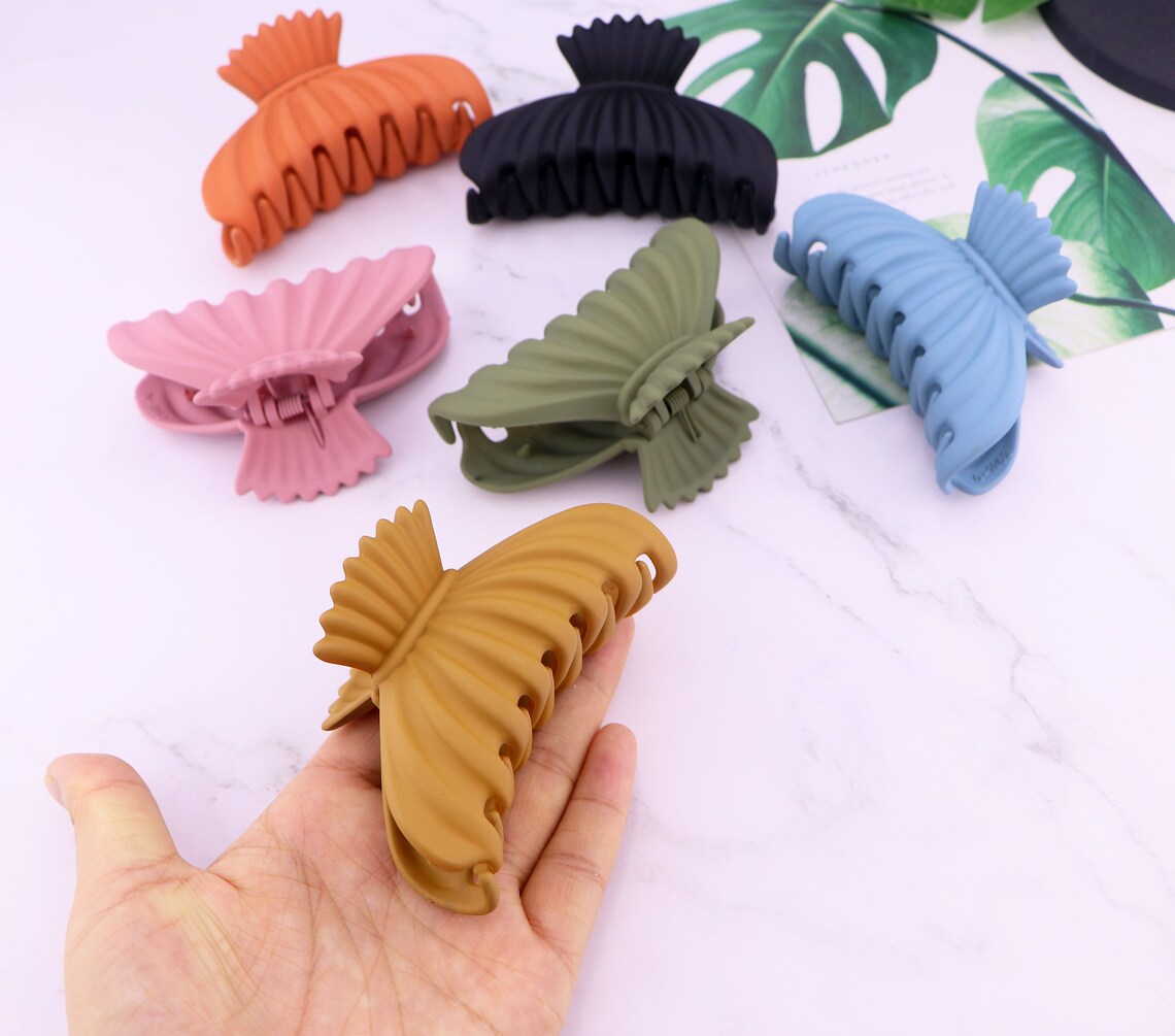 Large Matte Flower Hair Claw ClipHair Claw Clips For Thin Etsy