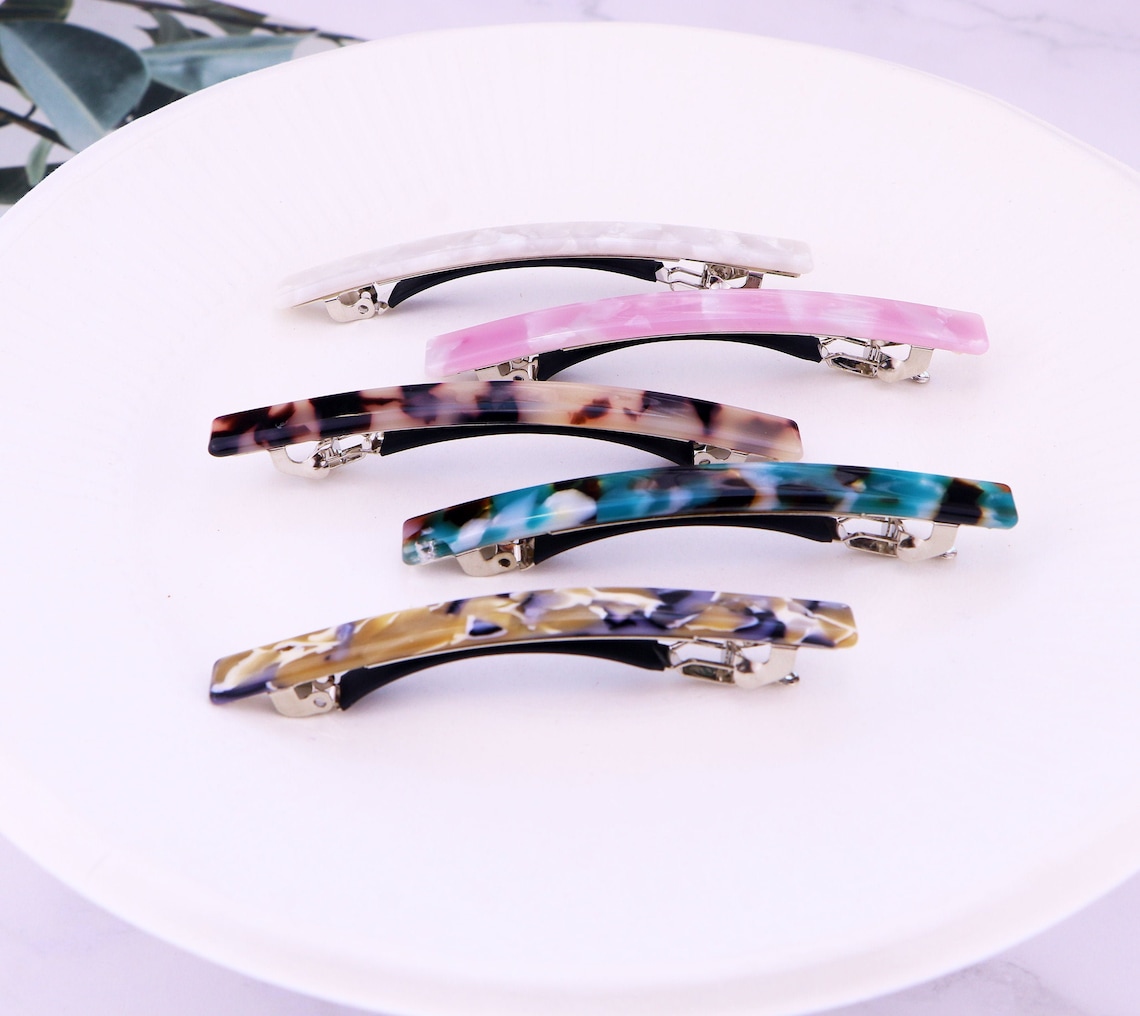 Hair BarretteSlim Double Clasp NonSlip French Hair Barrettes Etsy