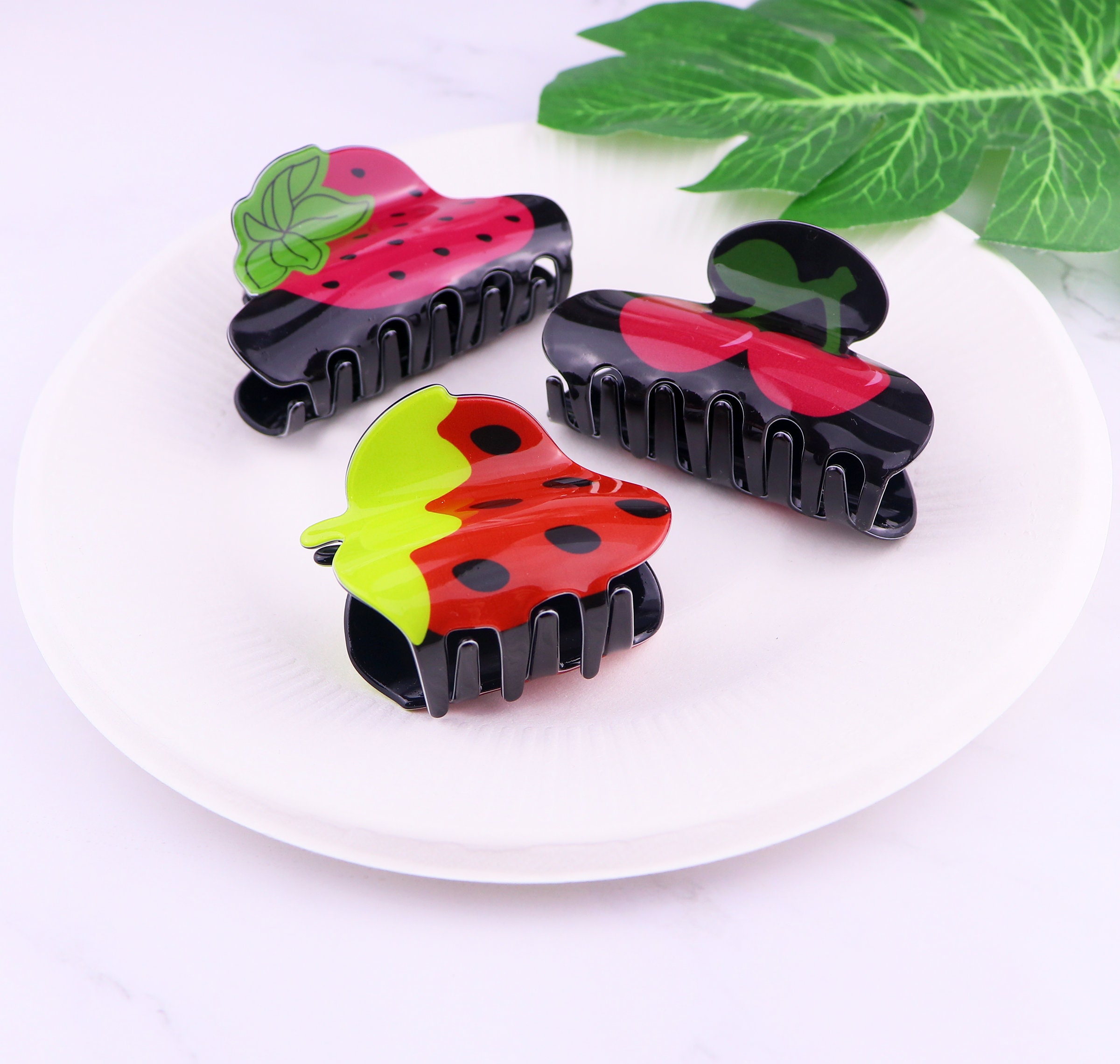 Large/Small Pineapple Hair Claw ClipCherry Strawberry Hair Etsy