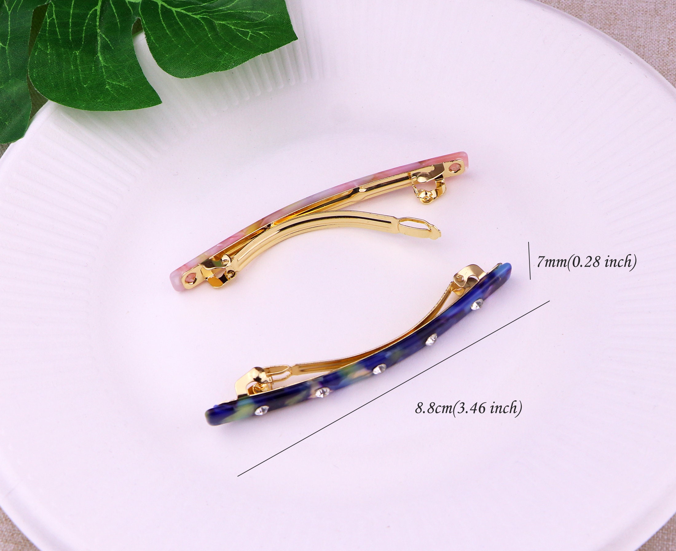 Hair Barrette Crystal French Hair Barrettes for Womenacetate Etsy UK