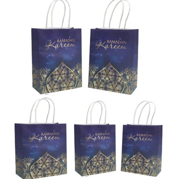 5x Sacs cadeaux en papier Ramadan Kareen - Sacs cadeaux Ramadan