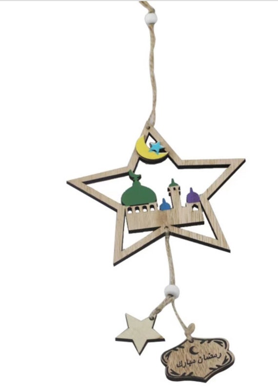 6-teiliges Ramadan-Dekoset – Goldene Spiralanhänger Mit Mond & Sternen Für Eid-Partys