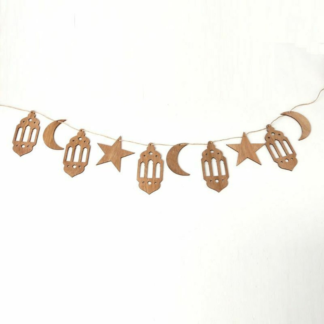 Eid Mubarak Ramadan Wooden Hanging Lantern Moon Star Home - Etsy UK