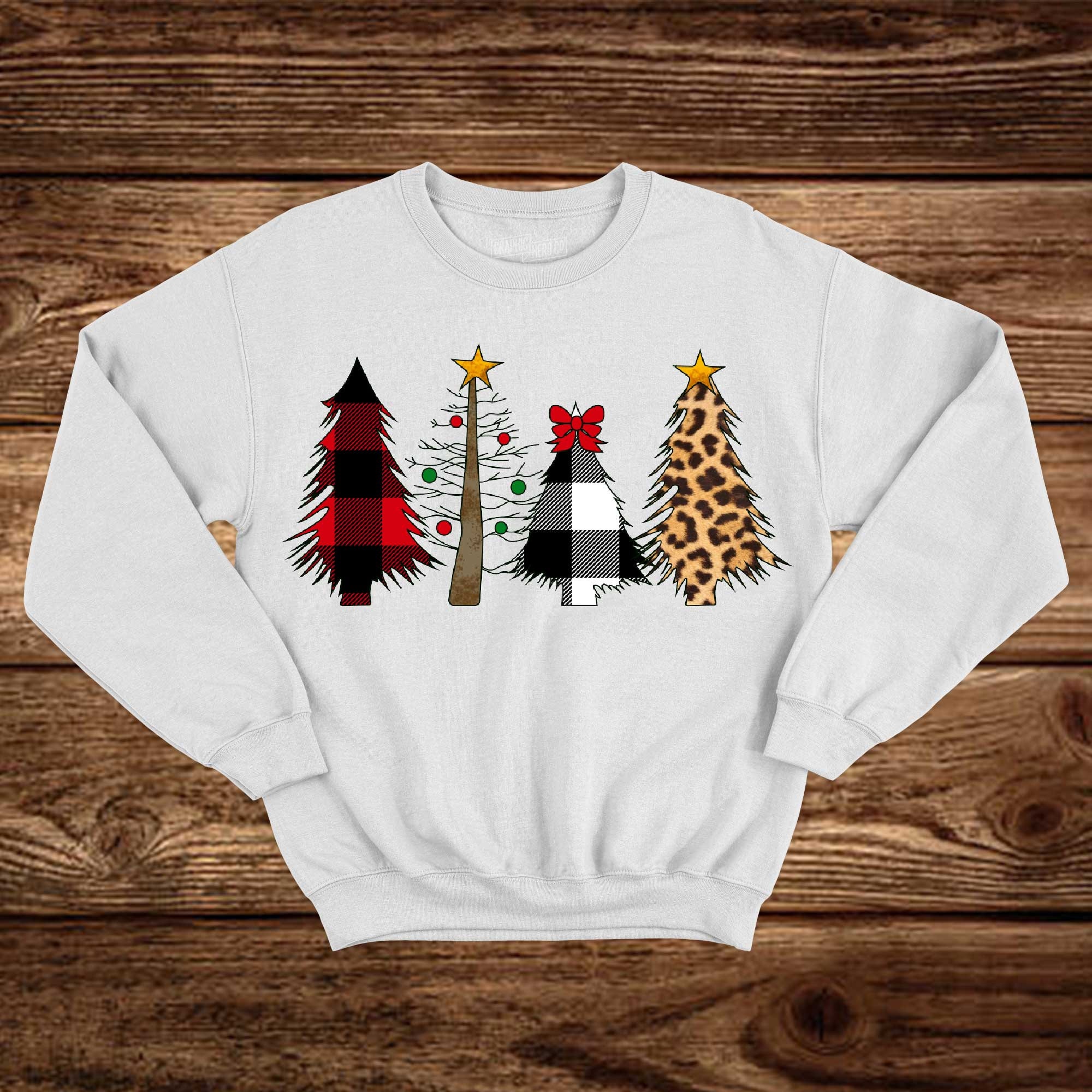 Christmas Trees Sweatshirt Christmas Sweatshirt Women Etsy