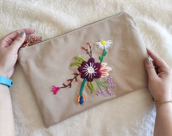 Custom Design Clutch Bag-Punch Needle Embroidery Bag,Gift for Your Love, Present for Your Wife, Mom or Sister, Handy Clutch Bag