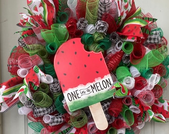 One In A Melon Deco Mesh Wreath
