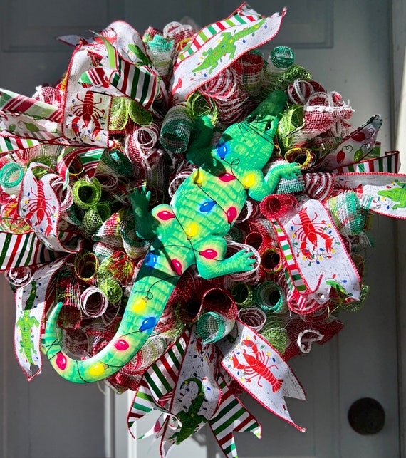 Deko Netz Weihnachten Alligator Kranz