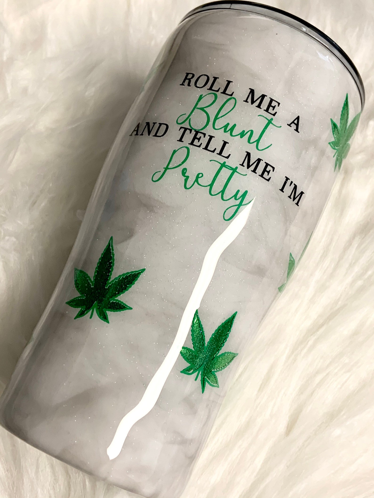 420 Marijuana Leaf Glitter Dipped Custom Tumbler Etsy.de