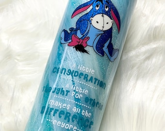 Eeyore Inspired Glitter Tumbler