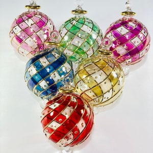 Egyptian hand blown glass Christmas ornament decorative by 14k gold Egyptian glass Egyptian ornaments mouth blown glass